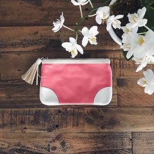 NWOT Benefit Faux Leather Makeup Bag with Tassel